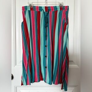 Lularoe Striped Marsha Midi skirt Size medium (8-12) GUC